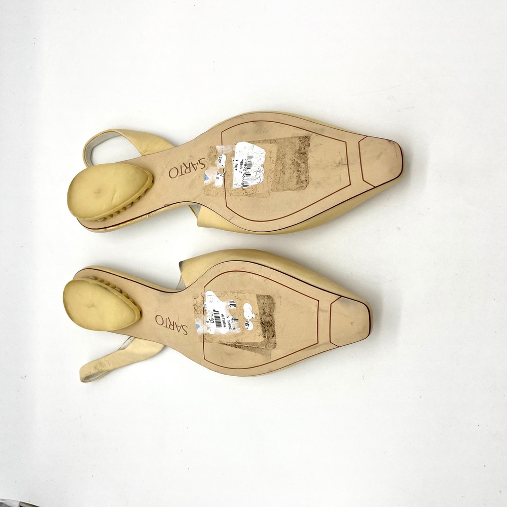 Franco Sarto A-Riva Slingback Flats Pointed Toe Dress Shoes Minimalist Beige 8.5 - Picture 7 of 7